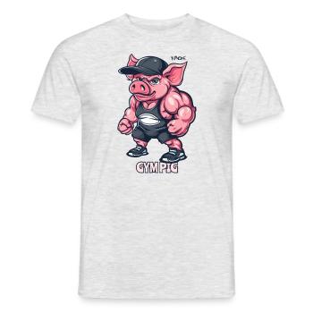 Bodybuilder Muscle Gym Cochon - T-shirt homme - gris chiné - Devant - AI Model Male 178 dark (178cm)