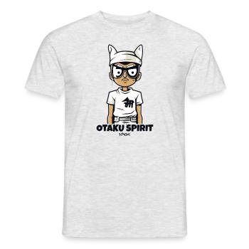 Nerd japonais et fantôme otaku - T-shirt homme - gris chiné - Devant - AI Model Male 178 dark (178cm)