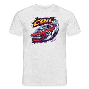 Red Muscle Car Turbo Cartoon Racer - Men's T-Shirt - heather grey - Front - AI Model Male 178 dark (178cm)