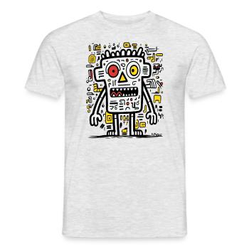 Abstract Funny Pop Art -- Monster - Men's T-Shirt - heather grey - Front - AI Model Male 178 dark (178cm)