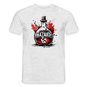 Gefahr, Flasche mit Totenkopf Gift - Männer T-Shirt - Grau meliert - Vorne - AI Model Male 178 dark (178cm)