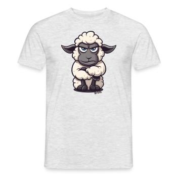 Bad mood and being offended by the sheep - Men's T-Shirt - heather grey - Front - AI Model Male 178 dark (178cm)