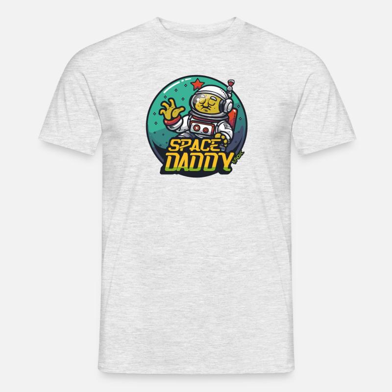 Space Daddy Sci-Fi Astronaut - Männer T-Shirt - Grau meliert