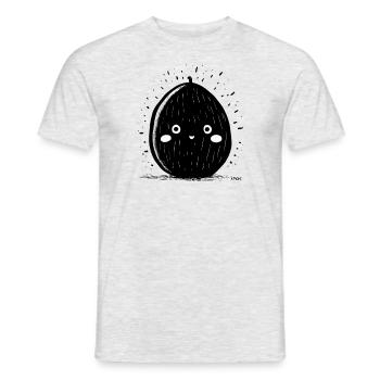 Witzige coole Skizze: süße schwarze Frucht - Männer T-Shirt - Grau meliert - Vorne - AI Model Male 178 dark (178cm)