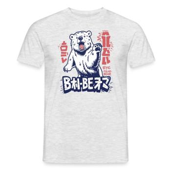 Der bipolarer Polarbär sagt tschüss (bye) - Männer T-Shirt - Grau meliert - Vorne - AI Model Male 178 dark (178cm)
