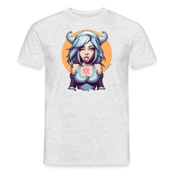 L’ancienne déesse de l’espièglerie et des farces - T-shirt homme - gris chiné - Devant - AI Model Male 178 dark (178cm)