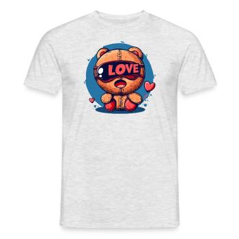 Cute Funny Toy Bear: Bear Love - Men's T-Shirt - heather grey - Front - AI Model Male 178 dark (178cm)