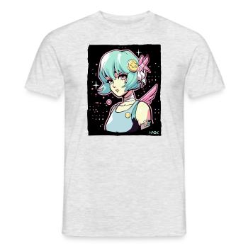 Cool Anime Sci-Fi Cyborg Girls - Men's T-Shirt - heather grey - Front - AI Model Male 178 dark (178cm)