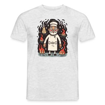The baker from the Höllen-Gute-Bäckerei - Men's T-Shirt - heather grey - Front - AI Model Male 178 dark (178cm)