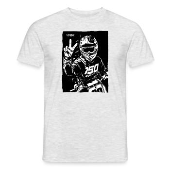 Motards avec signe de paix pour le motocross - T-shirt homme - gris chiné - Devant - AI Model Male 178 dark (178cm)
