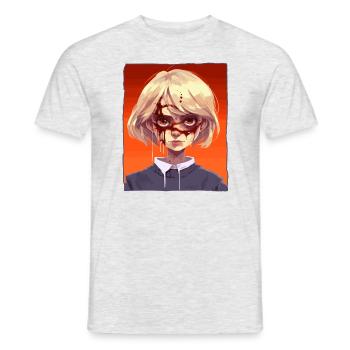 Fille effrayante - T-shirt homme - gris chiné - Devant - AI Model Male 178 dark (178cm)