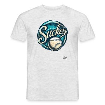 Lustige Sport-Parodie: Team Dummköpfe oder Trottel - Männer T-Shirt - Grau meliert - Vorne - AI Model Male 178 dark (178cm)