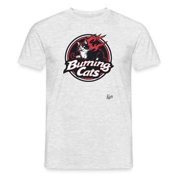 Mascot Cat Parody: Burning Cats - Men's T-Shirt - heather grey - Front - AI Model Male 178 dark (178cm)