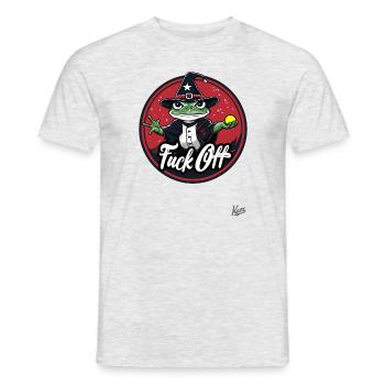 Frosch-Magier und ein magisches: Verpiss dich - Männer T-Shirt - Grau meliert - Vorne - AI Model Male 178 dark (178cm)