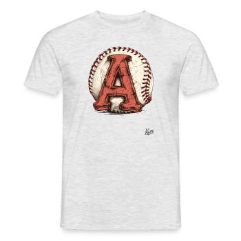 Used vintage baseball with the letter A - Men's T-Shirt - heather grey - Front - AI Model Male 178 dark (178cm)