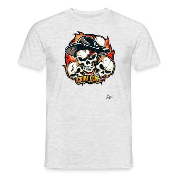 Crime Skulls Core, Krimi Totenköpfe Kern - Männer T-Shirt - Grau meliert - Vorne - AI Model Male 178 dark (178cm)