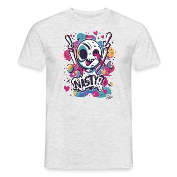 Super nasty lousy funny graffiti man - Men's T-Shirt - heather grey - Front - AI Model Male 178 dark (178cm)