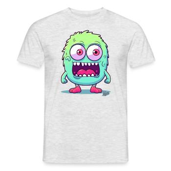 Süßes und Lustiges Monster - Männer T-Shirt - Grau meliert - Vorne - AI Model Male 178 dark (178cm)
