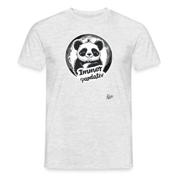 Funny Positive Panda: Always Stay Pandative - Men's T-Shirt - heather grey - Front - AI Model Male 178 dark (178cm)