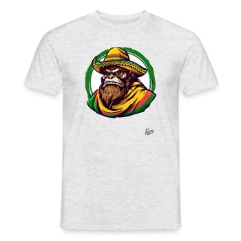 Mexican Sasquatch Bigfoot with Sombrero - Men's T-Shirt - heather grey - Front - AI Model Male 178 dark (178cm)