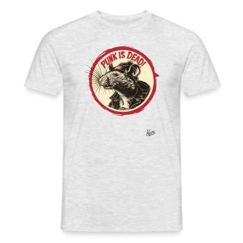 Music Punk Rat : Le punk est mort - T-shirt homme - gris chiné - Devant - AI Model Male 178 dark (178cm)