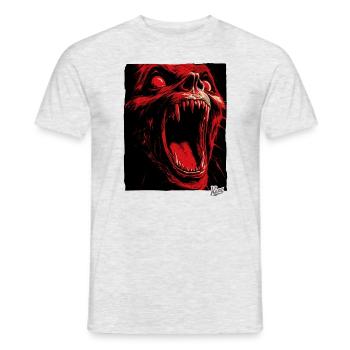 Pure Horror und Angst: Vampir Monster - Männer T-Shirt - Grau meliert - Vorne - AI Model Male 178 dark (178cm)