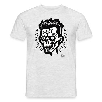 Highly focused skull - Men's T-Shirt - heather grey - Front - AI Model Male 178 dark (178cm)