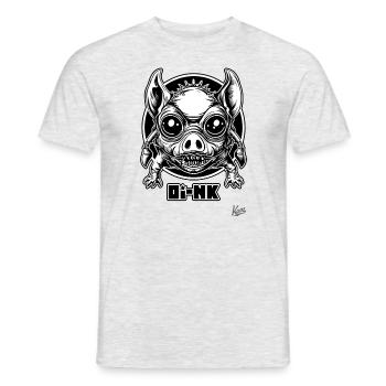 Giga Pig Alien Mutant Says Oink - Men's T-Shirt - heather grey - Front - AI Model Male 178 dark (178cm)