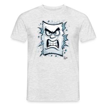 Angry face made of paper - Men's T-Shirt - heather grey - Front - AI Model Male 178 dark (178cm)