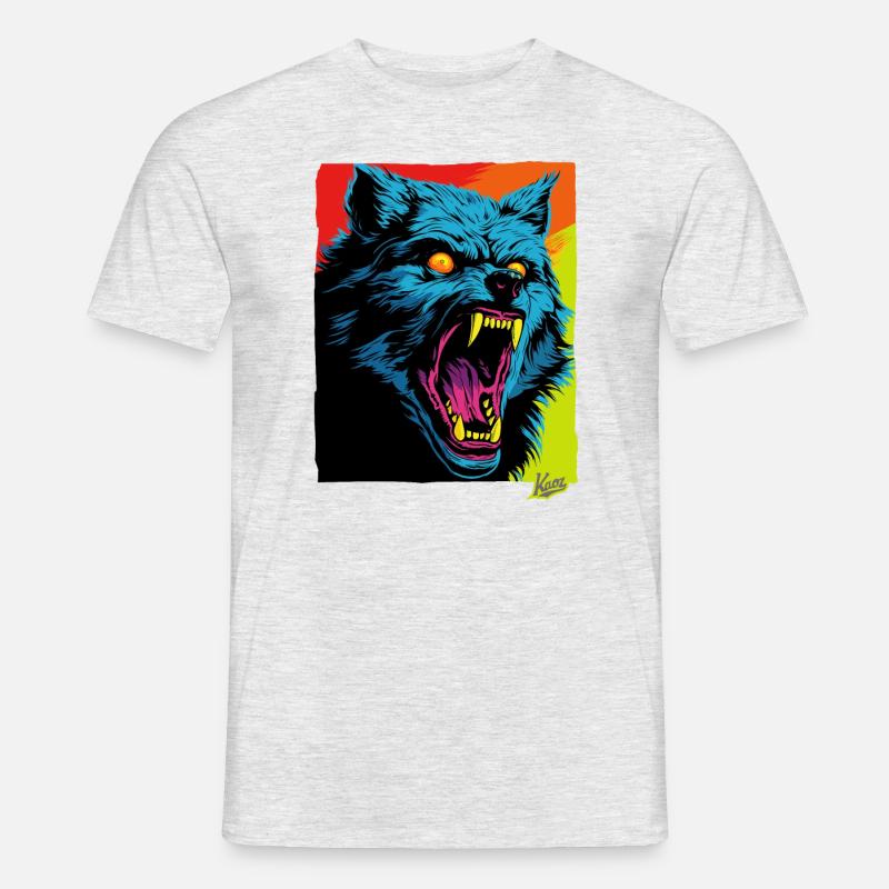 arg varg: bitande raseri - T-shirt herr - gråmelerad