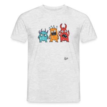 funny cute little crazy monsters - Men's T-Shirt - heather grey - Front - AI Model Male 178 dark (178cm)