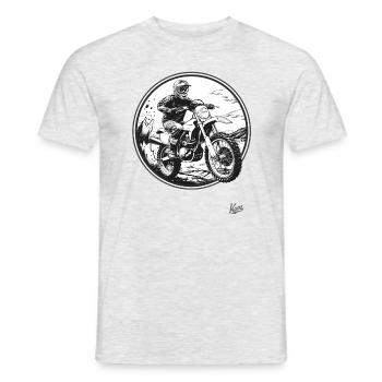 Supercross Retro Motocross Enduro - Männer T-Shirt - Grau meliert - Vorne - AI Model Male 178 dark (178cm)