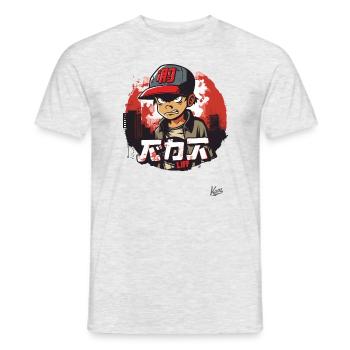 Angry little urban hip-hop boy - Men's T-Shirt - heather grey - Front - AI Model Male 178 dark (178cm)