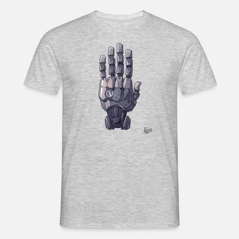Roboter- oder Cyborg-Hand - Männer T-Shirt - Grau meliert