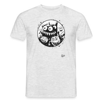 Tinte und lustige Monster - Männer T-Shirt - Grau meliert - Vorne - AI Model Male 178 dark (178cm)