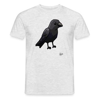 Corbeau de dessin animé noir mignon - T-shirt homme - gris chiné - Devant - AI Model Male 178 dark (178cm)