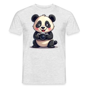 Photo Panda - Men's T-Shirt - heather grey - Front - AI Model Male 178 dark (178cm)