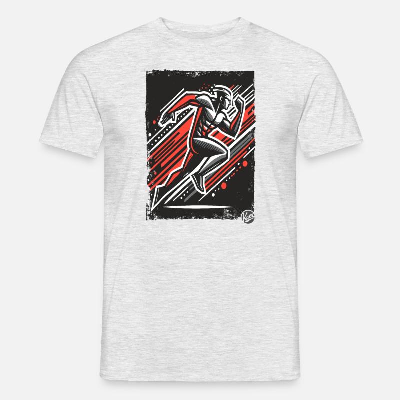 Dynamischer Läufer - Männer T-Shirt - Grau meliert
