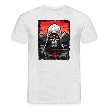Skull Grim Reaper - Men's T-Shirt - heather grey - Front - AI Model Male 178 dark (178cm)