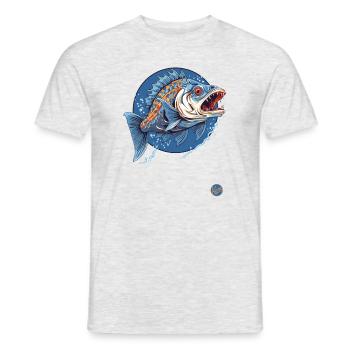 Le poisson monstre effrayant - T-shirt homme - gris chiné - Devant - AI Model Male 178 dark (178cm)