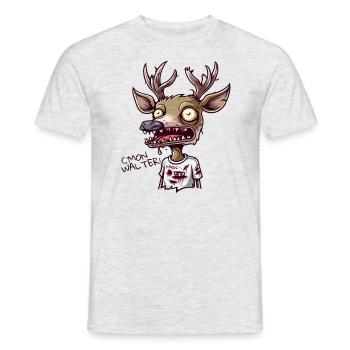 Un renne complètement épuisé demande plus à Walter - T-shirt homme - gris chiné - Devant - AI Model Male 178 dark (178cm)