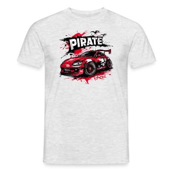 Chibi JDM Pirate Street Racer Car - T-shirt homme - gris chiné - Devant - AI Model Male 178 dark (178cm)