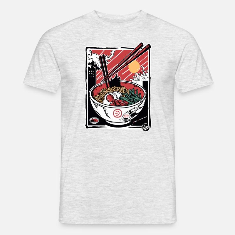 Angriff der Ramen-Stäbchen - Männer T-Shirt - Grau meliert