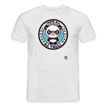 I hate you all, Angry Little Panda - Men's T-Shirt - heather grey - Front - AI Model Male 178 dark (178cm)
