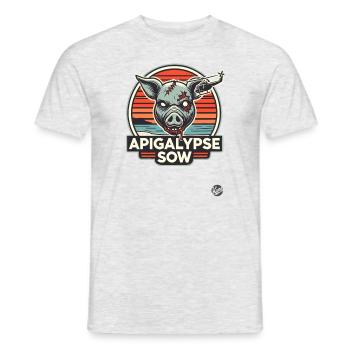 Cochon de l’Apocalypse - T-shirt homme - gris chiné - Devant - AI Model Male 178 dark (178cm)