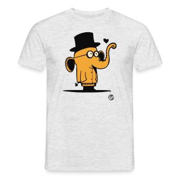 Cute Orange Cartoon Elephant Design - Men's T-Shirt - heather grey - Front - AI Model Male 178 dark (178cm)