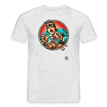 Manager erwischt: Hand in der Keksdose - Männer T-Shirt - Grau meliert - Vorne - AI Model Male 178 dark (178cm)