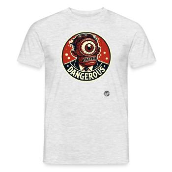 Gefährlicher einäugiger Manager im Anzug Zyklop - Männer T-Shirt - Grau meliert - Vorne - AI Model Male 178 dark (178cm)
