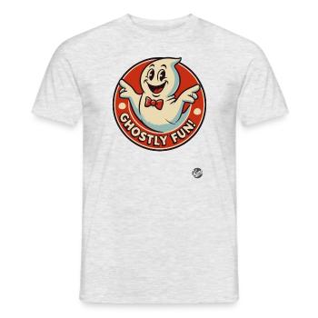 Ghost fun with this little ghost - Men's T-Shirt - heather grey - Front - AI Model Male 178 dark (178cm)