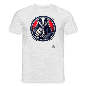 Un blaireau accusateur vous pointe du doigt - T-shirt homme - gris chiné - Devant - AI Model Male 178 dark (178cm)